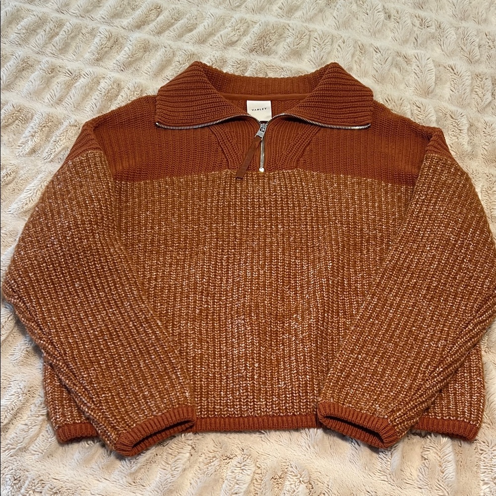 Varley Women's Tan Zip Up Sweater